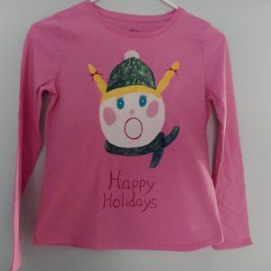 Girl's Large Ugly Holiday Pink Tee Shirt